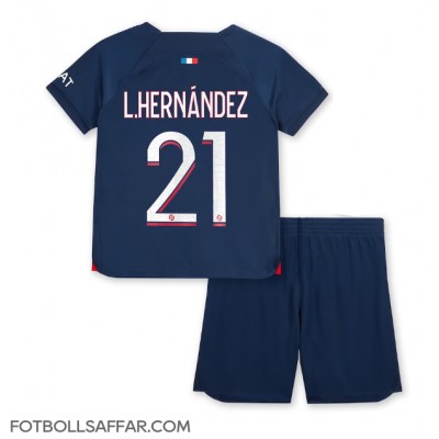 Paris Saint-Germain Lucas Hernandez #21 Hemmadräkt Barn 2023-24 Kortärmad (+ Korta byxor)